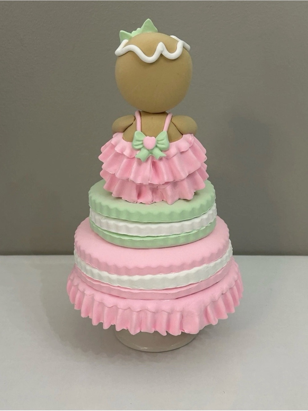 Pastel Pink & Mint Fake Macaroon Gingerbread Handmade Faux Dessert Display - Picture 4 of 8